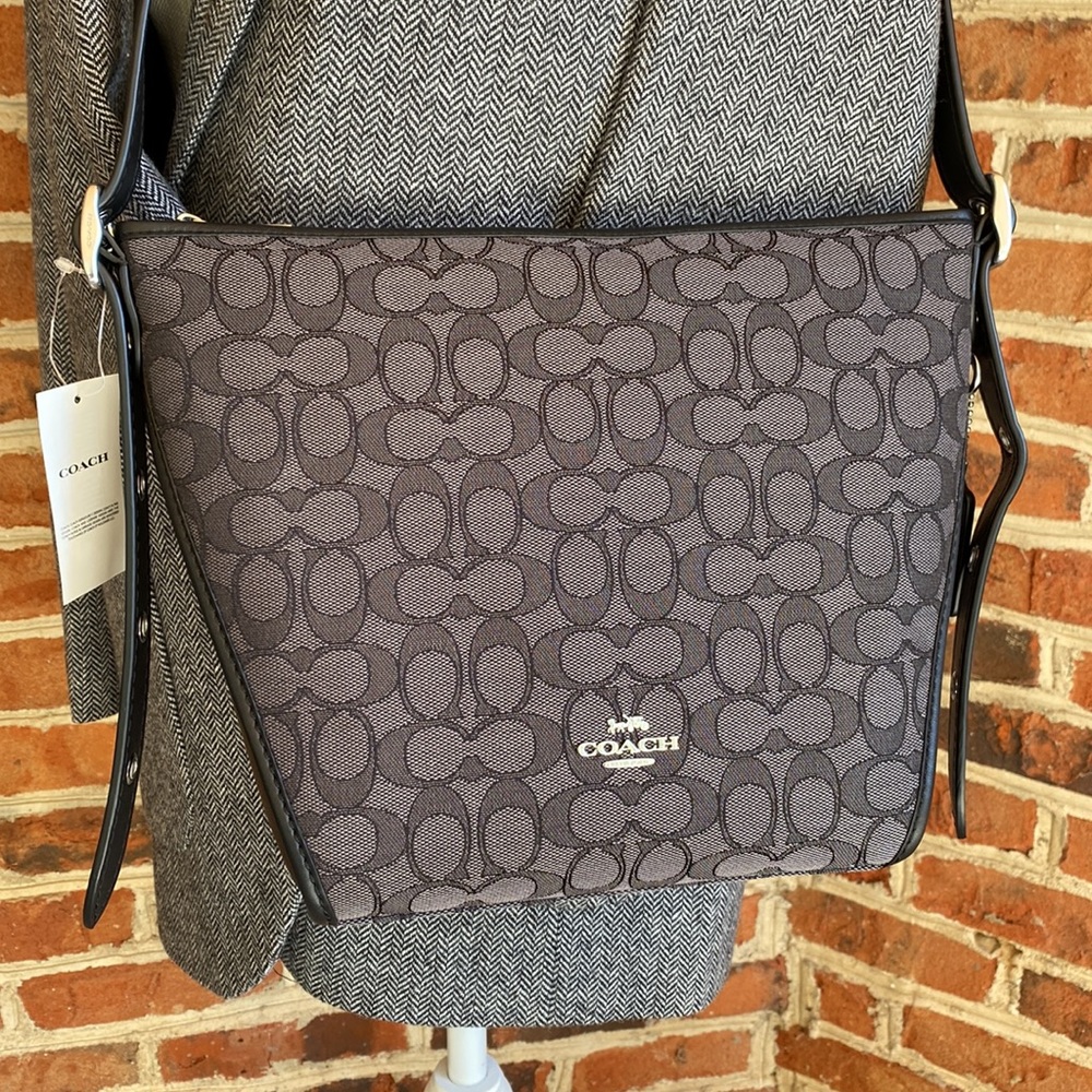Coach Signature Black and Gray Shoulder Bag - Picture 2 of 6